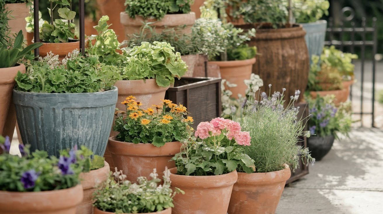 Clay Pot Gardens and Rustic Planters
