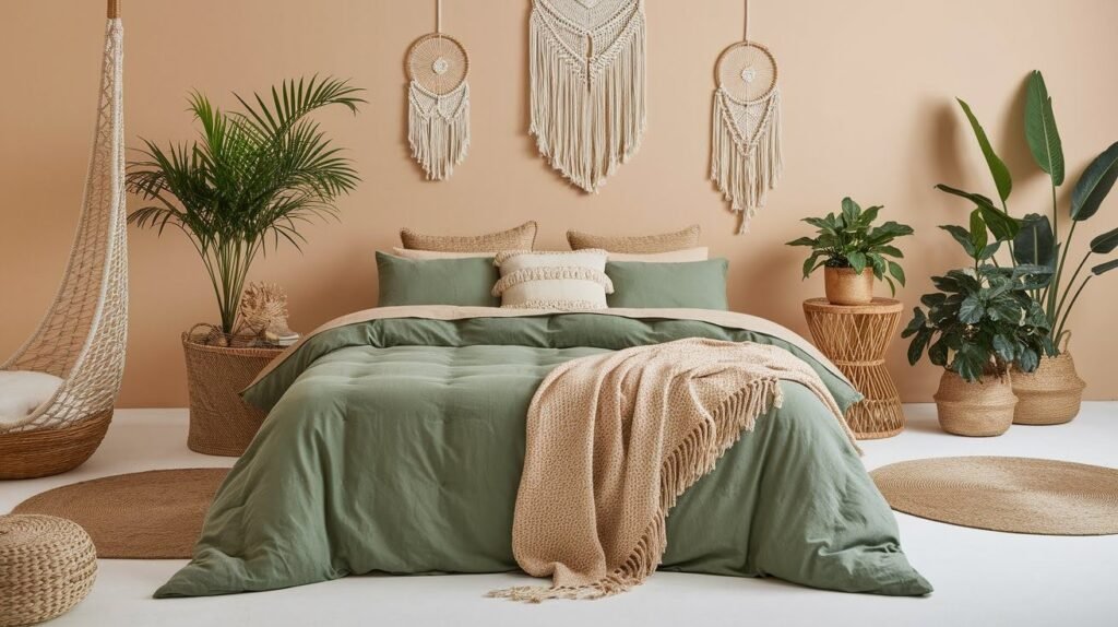 Create a Cozy Green Boho Bedroom