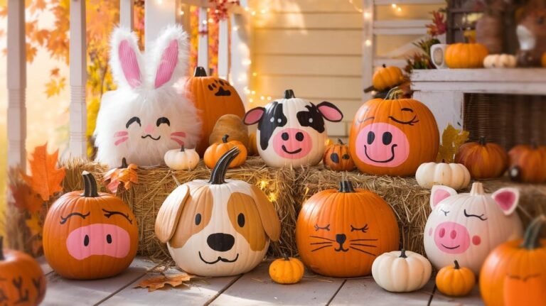 Cute Animal Pumpkin Painting Ideas
