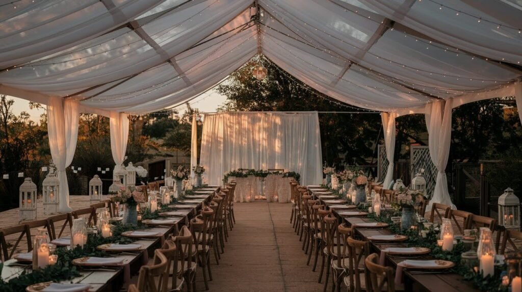 Simple Wedding Tent Decorations