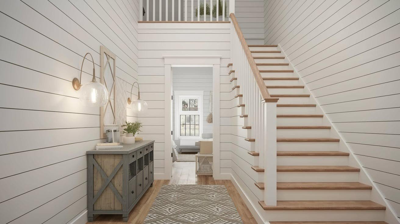  Shiplap Paneling with Rail
